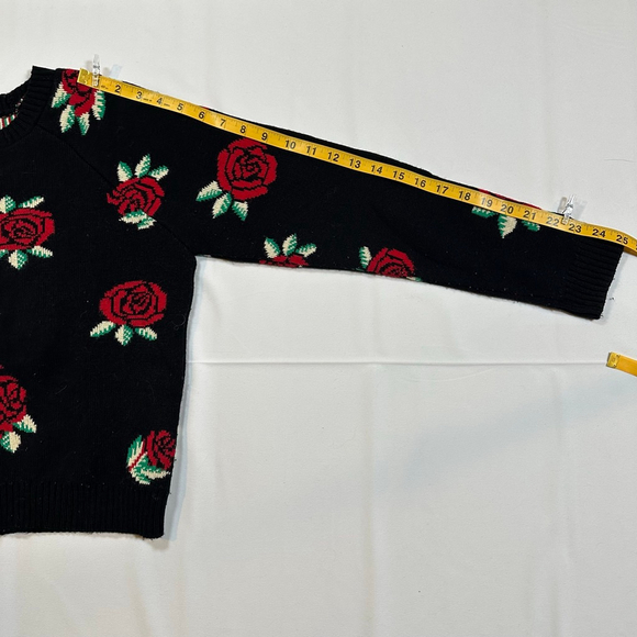 Chelsea Girl Rose Knit Sweater | Y2K Floral Crop | Made in U.K. | US 8 / UK 12 - Picture 5 of 9